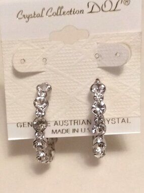 New Vintage Crystal Collection DOL Genuine White Austrian Crystal Earrings
